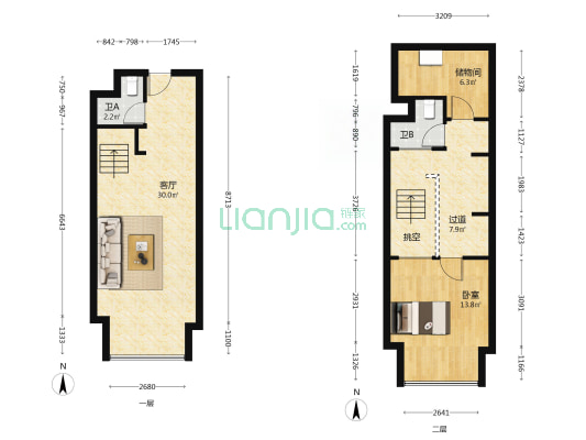 云公馆 1室1厅2卫 51平方
