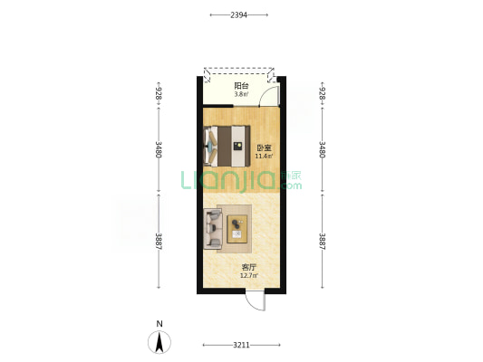 中天城理想中心 1室1厅0卫 41平方