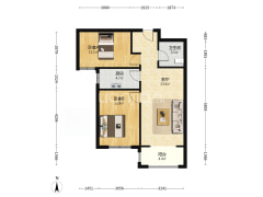 精装修 南向2居 高楼层 有本 小区西侧 看房方便-涿州鹏渤印象城牛津花园户型图