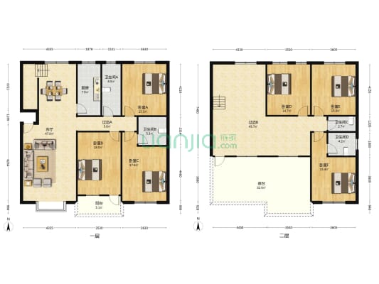 金鹰机电3区 6室1厅4卫 257平方