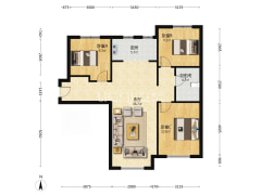 鸿坤理想湾南区 3室1厅 南 北-涿州鸿坤理想湾南区户型图