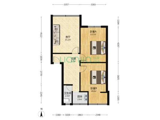 市南巷47号小区 2室1厅1卫 72平方