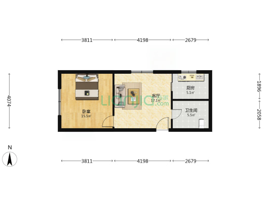 长兴华庭 1室1厅1卫 63平方