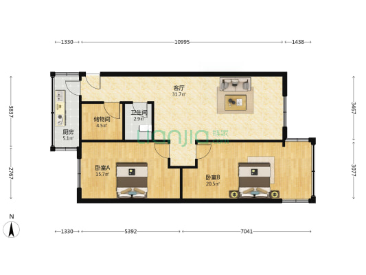 营康西路216号 2室1厅1卫 88平方