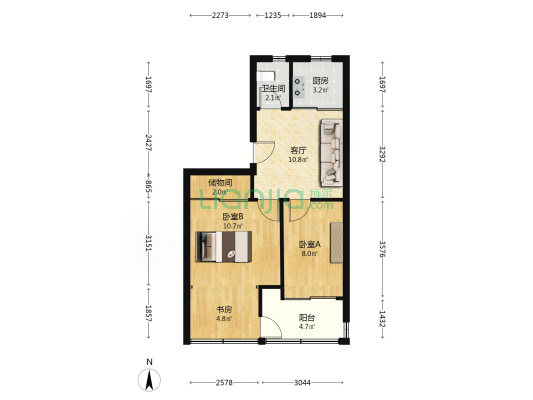 西河路308号 3室1厅1卫 48平方