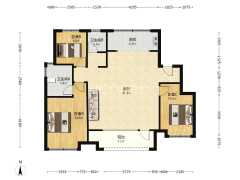 三面朝南的户型，采光面更广，冬天暖和。-涿州中国铁建樾府国际户型图