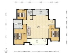 三面朝南的户型，采光面更广，冬天暖和。-涿州中国铁建樾府国际户型图