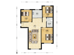 K2狮子城南区 3室2厅 南 北-涿州K2狮子城南区户型图
