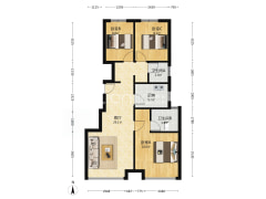 有房本，精装修，南北通透双卫三居室，采光充足-涿州华远海蓝城二期户型图