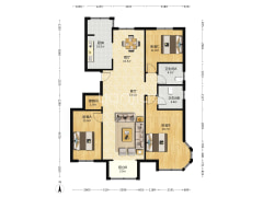 幸福嘉园 3室2厅 南 北-涿州幸福嘉园户型图