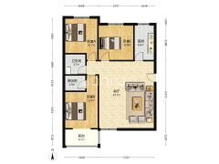 翔天万和城 南北通透三居 精装修自住 南北通透-涿州翔天万和城户型图