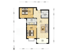 香邑溪谷上园 2室1厅 南-涿州香邑溪谷上园户型图
