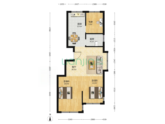 天颐和园 3室1厅0卫 94平方