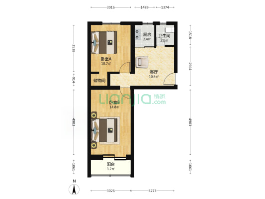 琉璃河南街33号院 2室1厅1卫 60平方