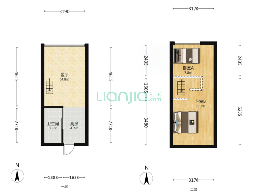 起梦科创数字园区 2室1厅1卫 39平方