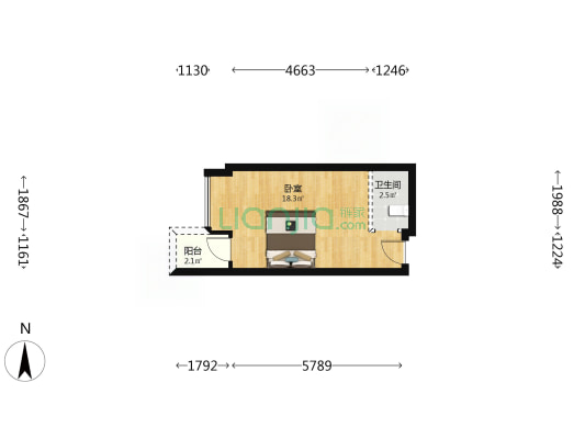 南鑫公馆 1室0厅1卫 33平方