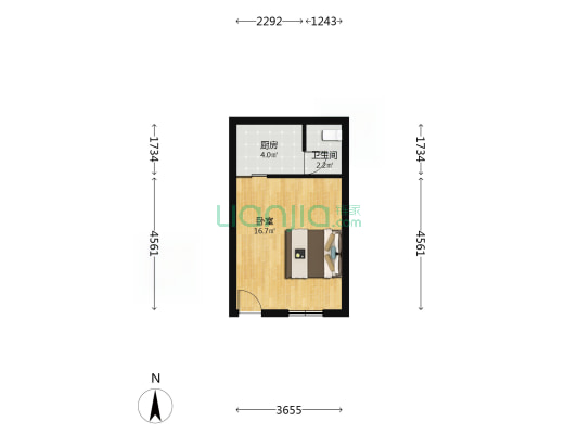 嘉善思贤商贸中心 1室0厅1卫 30平方