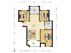 南北通透3居全明格局，百米楼间距。-涿州天伦湾一期户型图