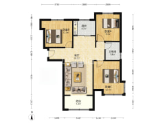 鹏渤印象城牛津花园 3室1厅 南 北-涿州鹏渤印象城牛津花园户型图