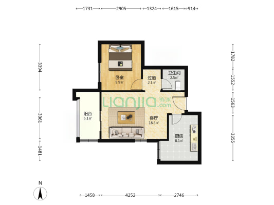 博文苑 1室1厅1卫 62平方