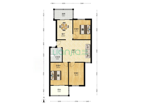 双凤中学教师楼 3室2厅1卫 99平方