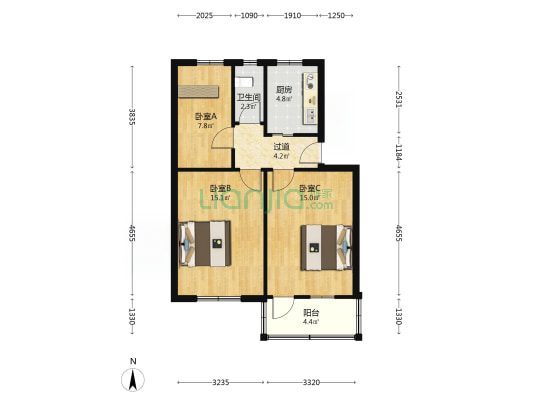 濉溪路82号 3室0厅1卫 64平方