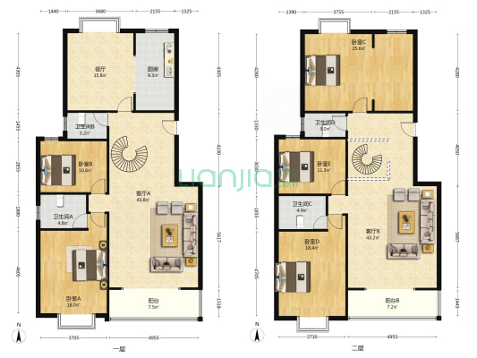 范阳路 电梯洋房 出门838 惠友八店 槐林菜市场-户型图