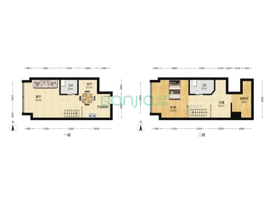 漫乐荟 1室2厅2卫 47平方