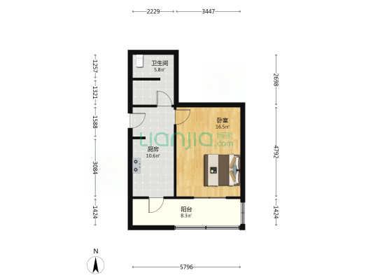 建设中路68号 1室0厅1卫 42平方