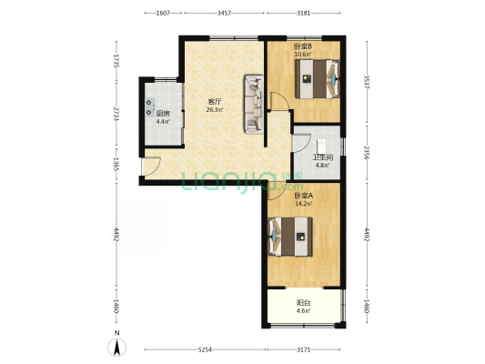 838沿线，70年大产权，精装修-户型图