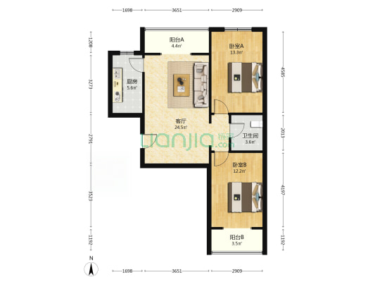 大社区，集体供暖，小区绿化优美，交通便利-户型图