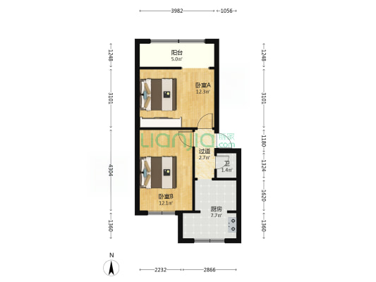 新工二村 2室0厅1卫 49平方