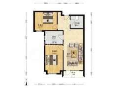 香邑溪谷上园 2室1厅 南-涿州香邑溪谷上园户型图