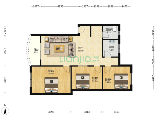 沙子湾巷51号 3室1厅1卫 105平方
