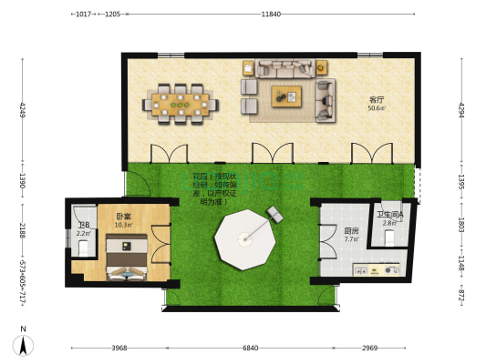 大菊胡同 1室1厅2卫 110平方
