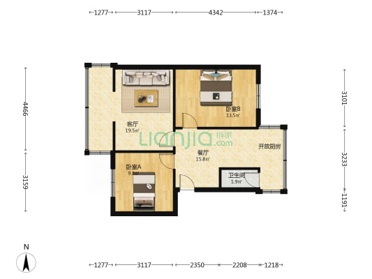 淳化街169号 2室2厅1卫 73平方