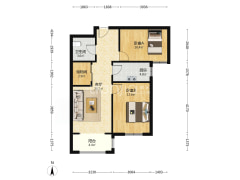 南向2居 户型方正 全天采光.税费低-涿州鹏渤印象城牛津花园户型图
