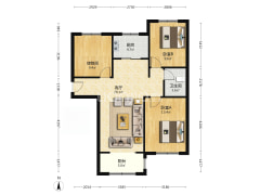 鹏渤印象城牛津花园 3室2厅 北 南-涿州鹏渤印象城牛津花园户型图
