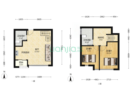 正成新天地B区 2室1厅2卫 40平方