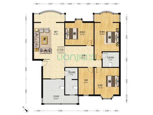 藏卫路中段99号 4室1厅3卫 166平方