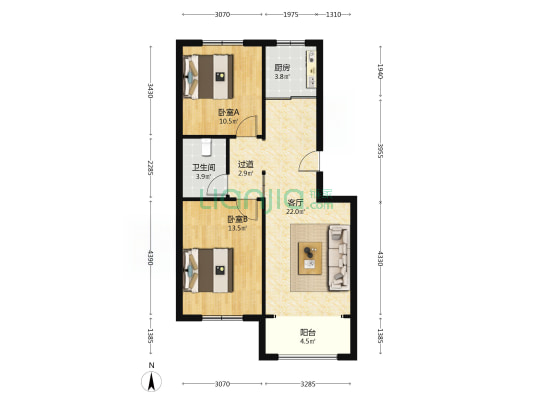 顺盛幸福家园北区 2室1厅1卫 79平方