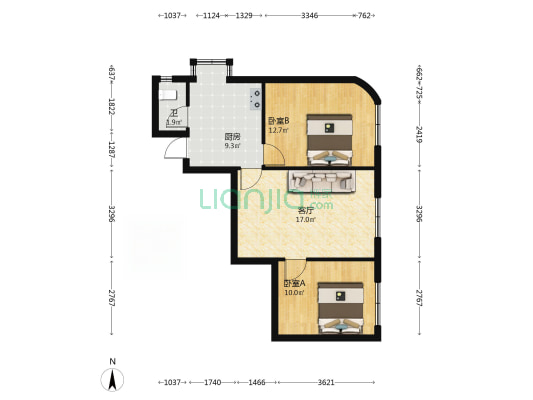 泛华大厦 2室1厅1卫 73平方