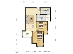 天伦湾一期 2室1厅 南-涿州天伦湾一期户型图