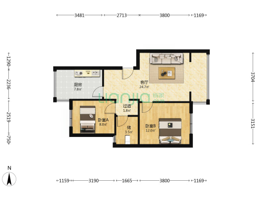 黄渡小区一期 2室1厅0卫 70平方