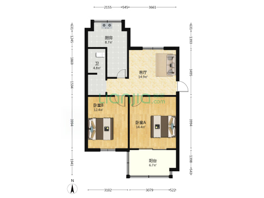 黄河路一小家属院 2室1厅1卫 69平方