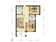 华阳路全阳两居毛坯房本满五唯一-涿州北京城建·德信御府户型图