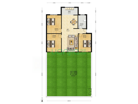 计生委家属院 3室1厅1卫 117平方