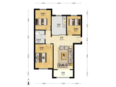 K2狮子城南区 3室2厅 南 北-涿州K2狮子城南区户型图