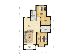 本房子格局不错 南北通透的三居室 全天采光无遮挡-涿州香邑溪谷悦都小区户型图