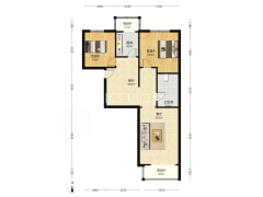 鸿盛凯旋门 2室2厅 南 北-涿州鸿盛凯旋门户型图